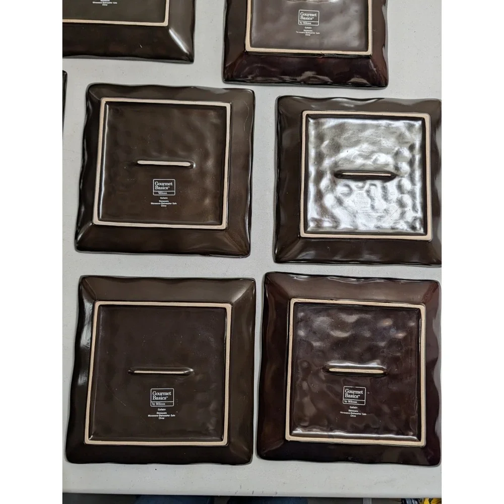 Mikasa Gallatin Stoneware Gourmet Basics Square Salad Plates 7 3/4